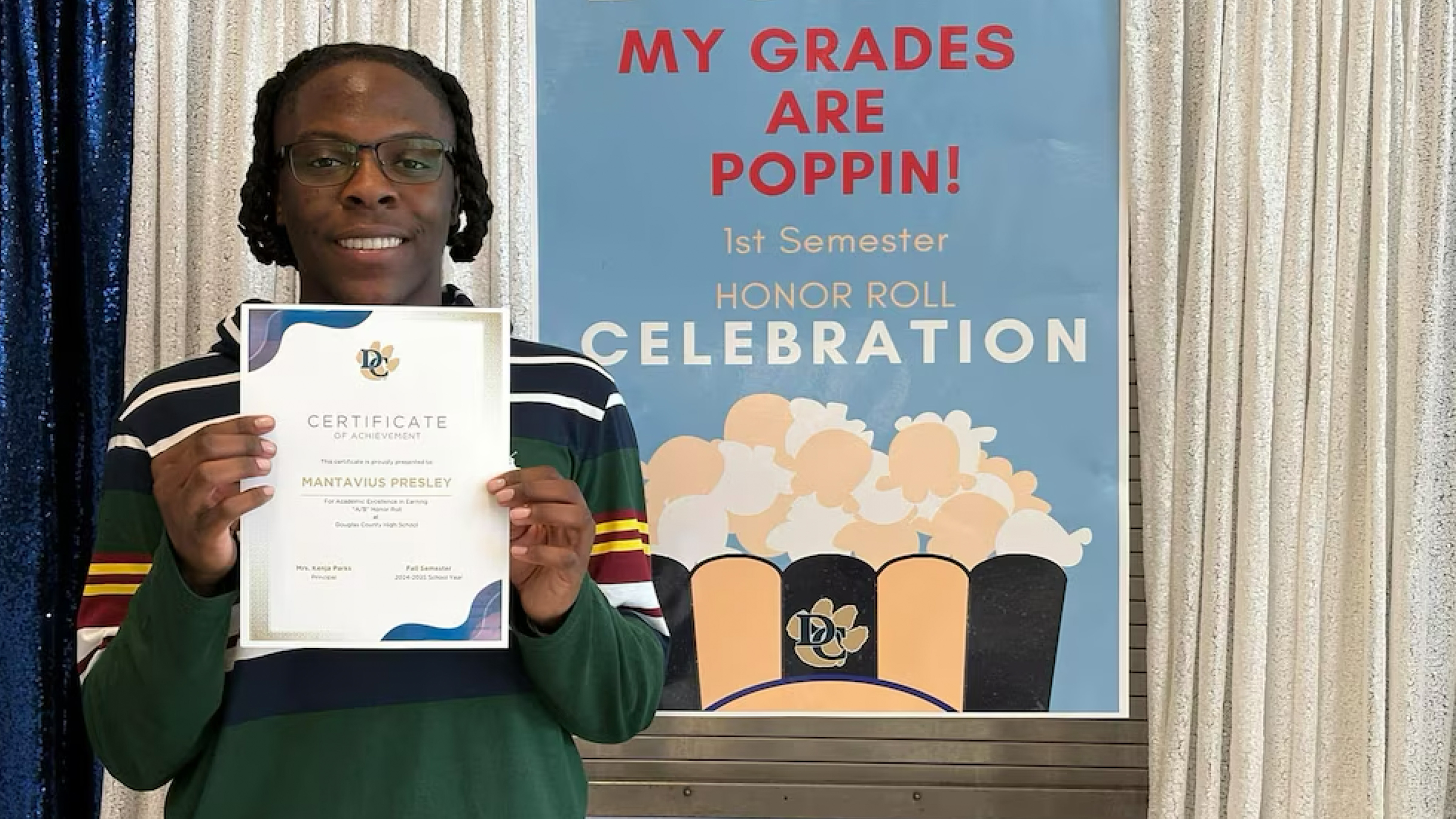 Mantavius Presley, a senior at Douglas County High School in Georgia has been accepted into more than 60 colleges and awarded over $1 million in scholarships